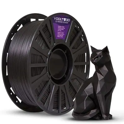 Filamento Voolt3D PLA Ingeo Preto 1,75mm 1kg para Impressora 3D 1
