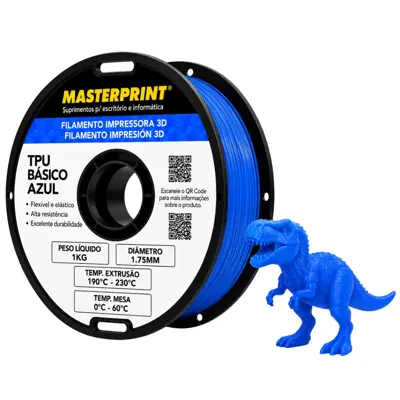 Filamento MasterPrint TPU Azul 1 kg para Impressora 3D — filamento para impressora 3D