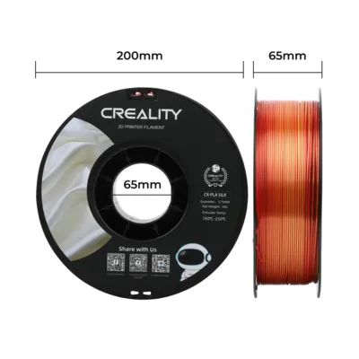 Filamento PLA CR-Silk Creality 1.75mm 1kg - Dourado e Vermelho para Impressora 3D 4