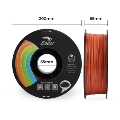 Filamento Ender-PLA+ Creality 1.75mm 1kg - Laranja para Impressora 3D 3