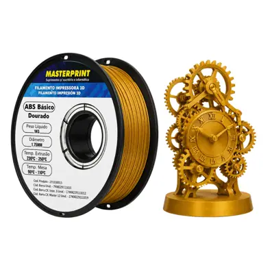 Filamento MasterPrint ABS Dourado 1 kg para Impressora 3D — filamento para impressora 3D