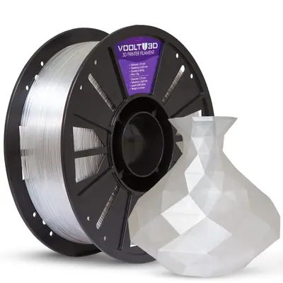Filamento Voolt3D PETG HF Natural Translúcido High Fluidity Premium - 1Kg para Impressora 3D 1