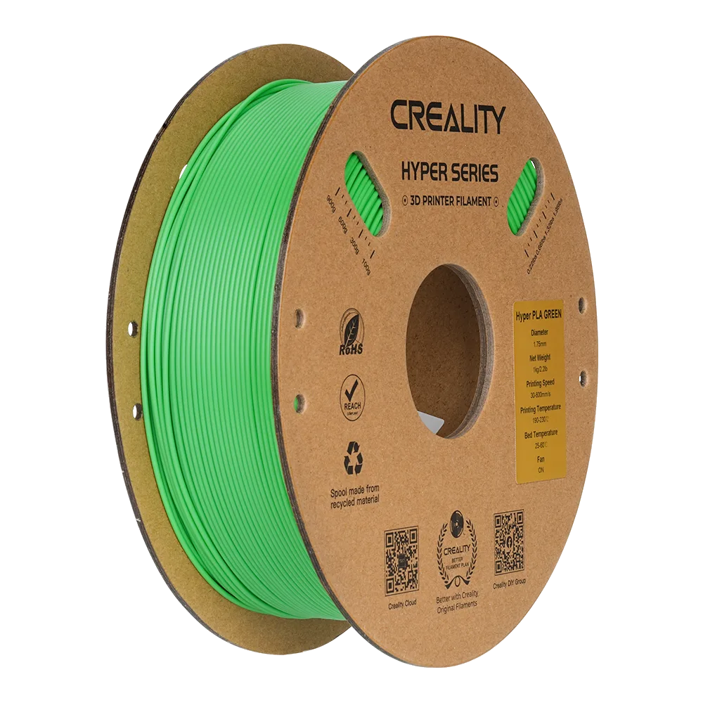 Filamento Hyper Series PLA Creality 1.75mm 1kg - Verde para Impressora 3D