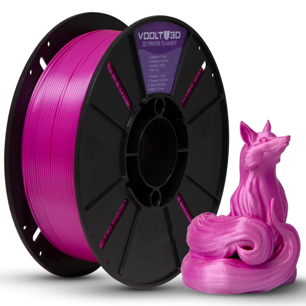 Voolt3D PLA Rosa Ametista V-Silk 1kg para Impressora 3D