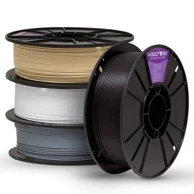 Voolt3D KIT Filamento PLA Velvet Branco + Caucasiano + Cinza + Preto para Impressora 3D — filamento para impressora 3D