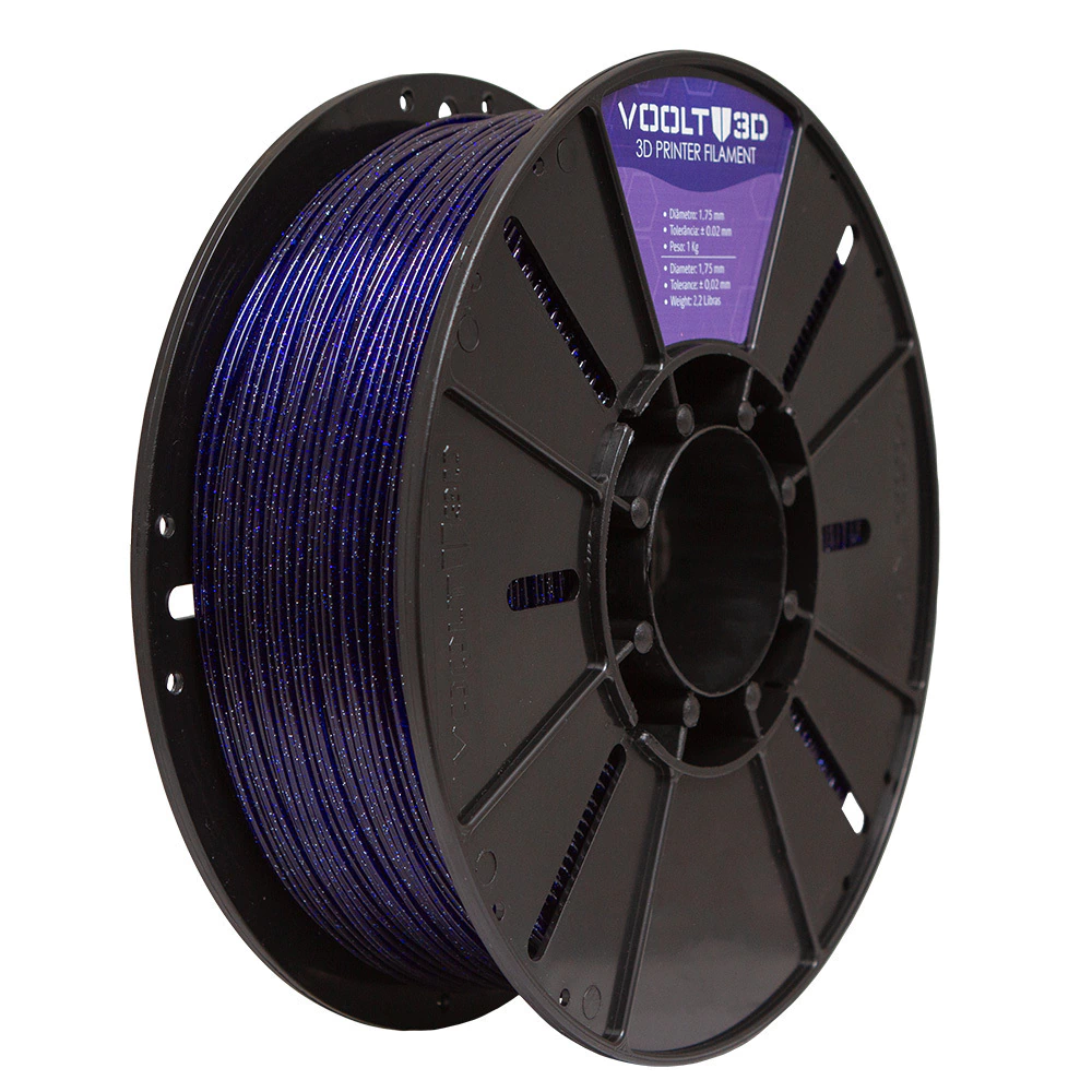 Filamento Voolt3D PLA Azul Netuno Cosmos 1kg para Impressora 3D 4