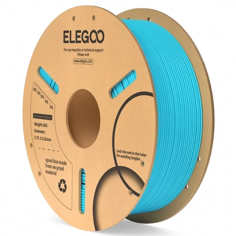 Filamento PLA Azul Celeste - Sky Blue Elegoo 1,75 mm 1 kg para Impressora 3D