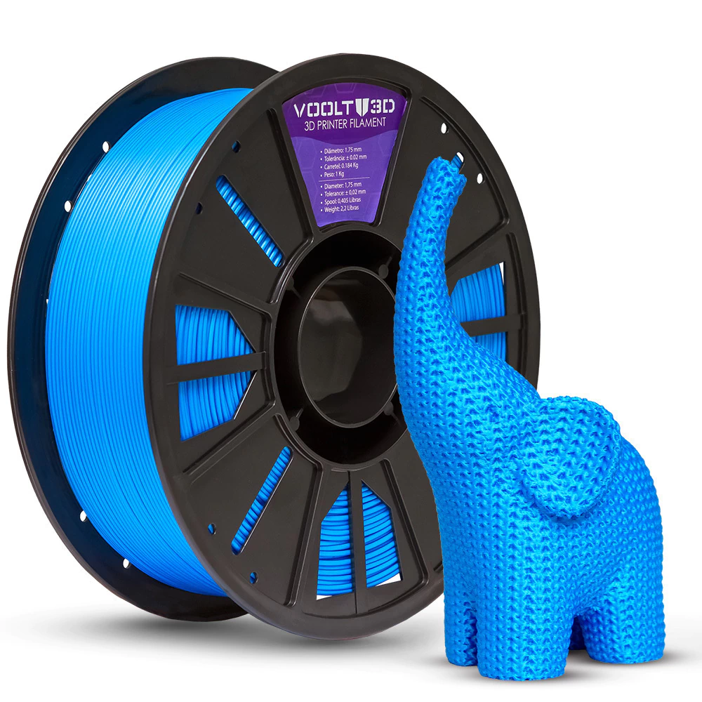 Filamento Voolt3D PLA Basic Azul Ceu 1,75mm 1kg para Impressora 3D