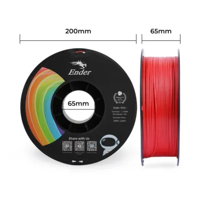 Filamento Ender-PLA+ Creality 1.75mm 1kg - Vermelho para Impressora 3D 3