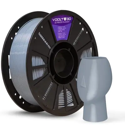 Filamento Voolt3D PETG HF Cinza Claro High Fluidity Premium - 1Kg para Impressora 3D 1