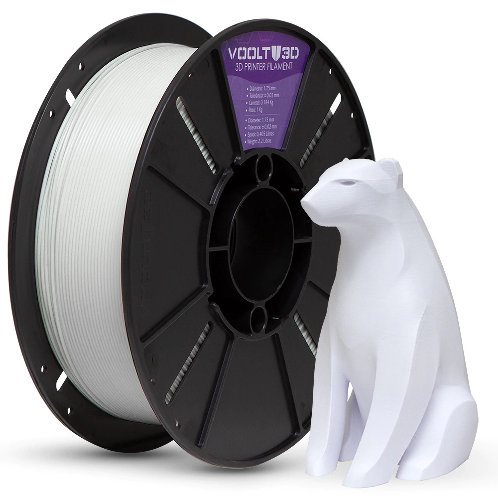 Voolt3D KIT Filamento PLA Velvet Branco + Cinza + Preto para Impressora 3D 2