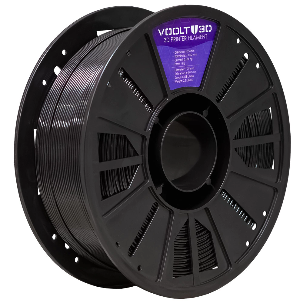 Filamento Voolt3D PETG HF Preto High Fluidity Premium - 1Kg para Impressora 3D 4