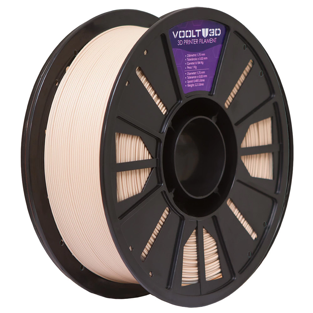 Filamento Voolt3D PLA Bege Caucasiano Velvet High Speed Premium - 1Kg para Impressora 3D 4