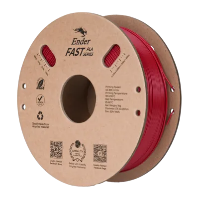 Filamento Ender Fast PLA Creality 1.75mm 1kg - Vermelho Fogo para Impressora 3D 3