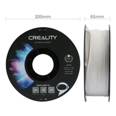 Filamento CR-TPU Creality 1.75mm 1kg - Branco para Impressora 3D 3