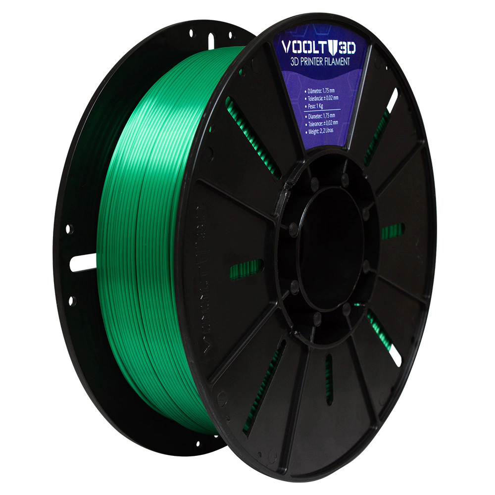 Filamento Voolt3D PLA Verde V-Silk High Speed Premium - 1Kg para Impressora 3D 4