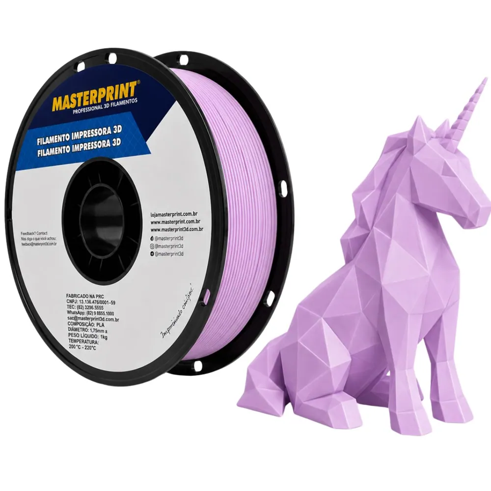 Filamento MasterPrint PLA Fosco Winsome Orchid Orquídea 1 kg para Impressora 3D