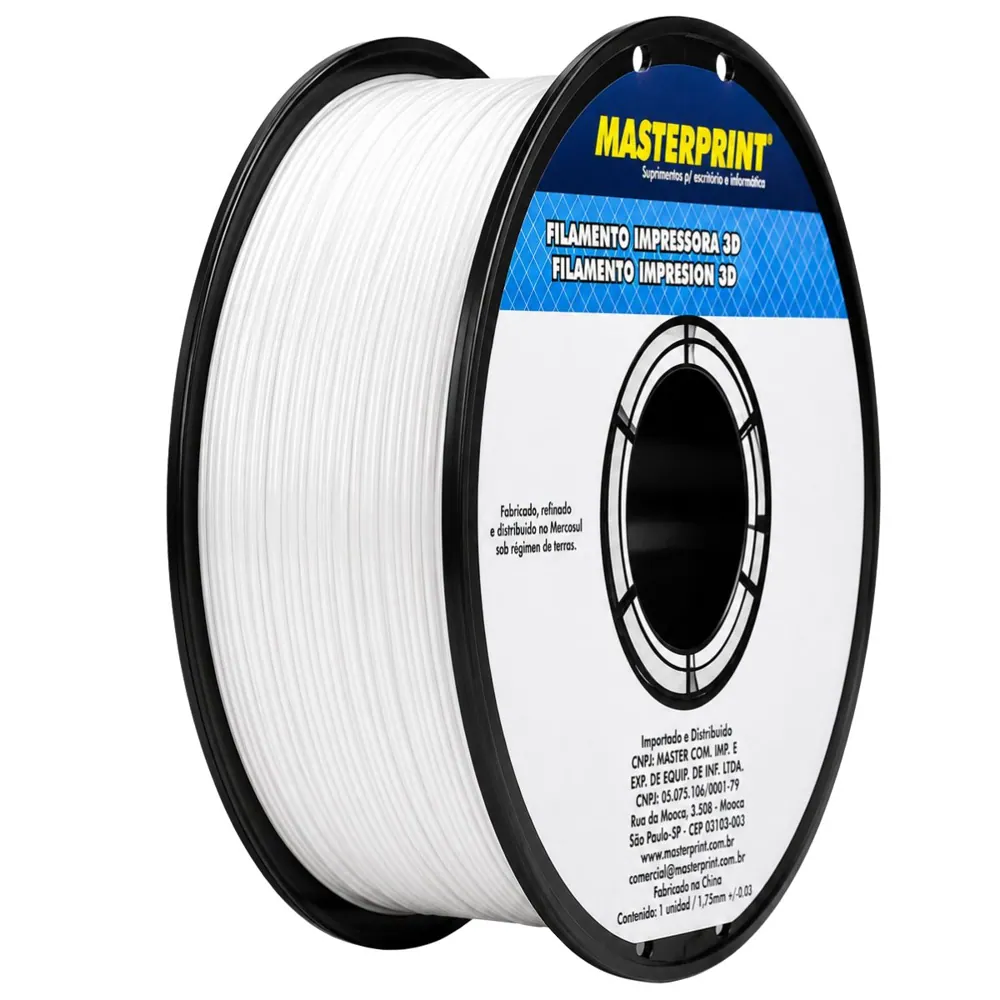 Filamento MasterPrint PLA Silk Branco 1 kg para Impressora 3D 2