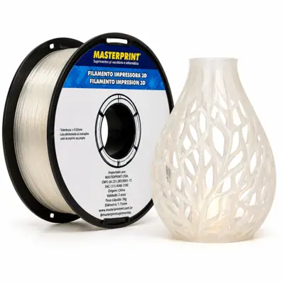 Filamento MasterPrint PLA Transparente 1 kg para Impressora 3D 1