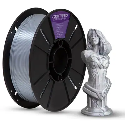 Voolt3D PLA Alumínio V-Silk 1kg para Impressora 3D — filamento para impressora 3D