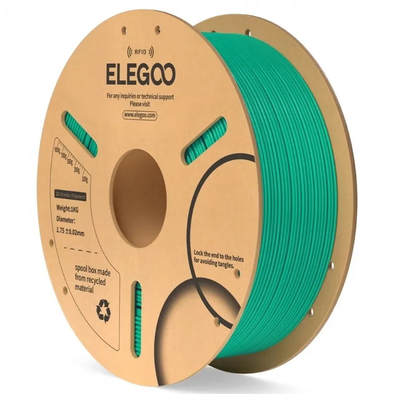 Filamento PLA Verde-Mar Sea Green Elegoo 1,75 mm 1 kg para Impressora 3D