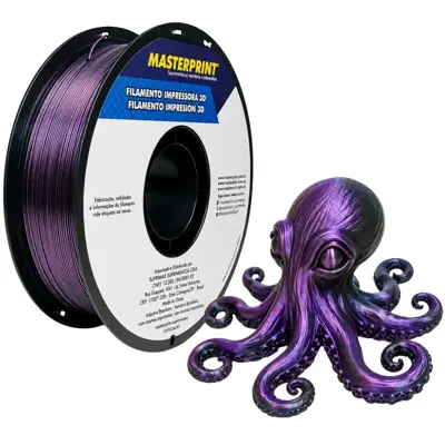 Filamento MasterPrint PLA Silk Duocolor Roxo/Preto 1 kg para Impressora 3D 1