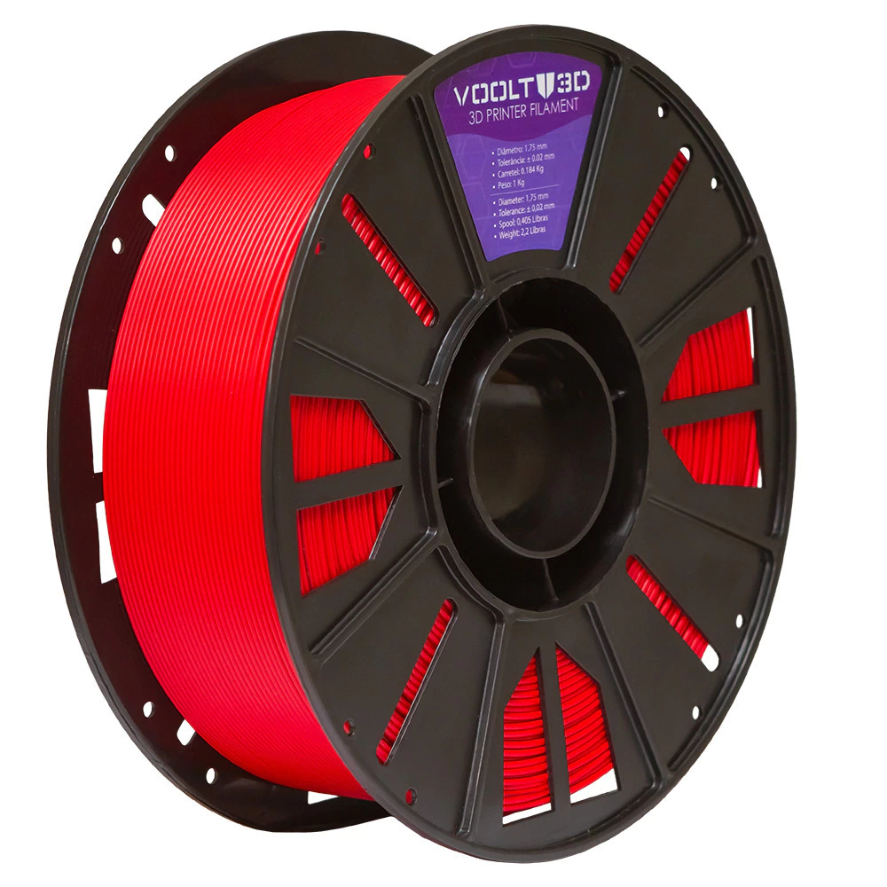 Filamento Voolt3D PLA Vermelho 1kg para Impressora 3D 4