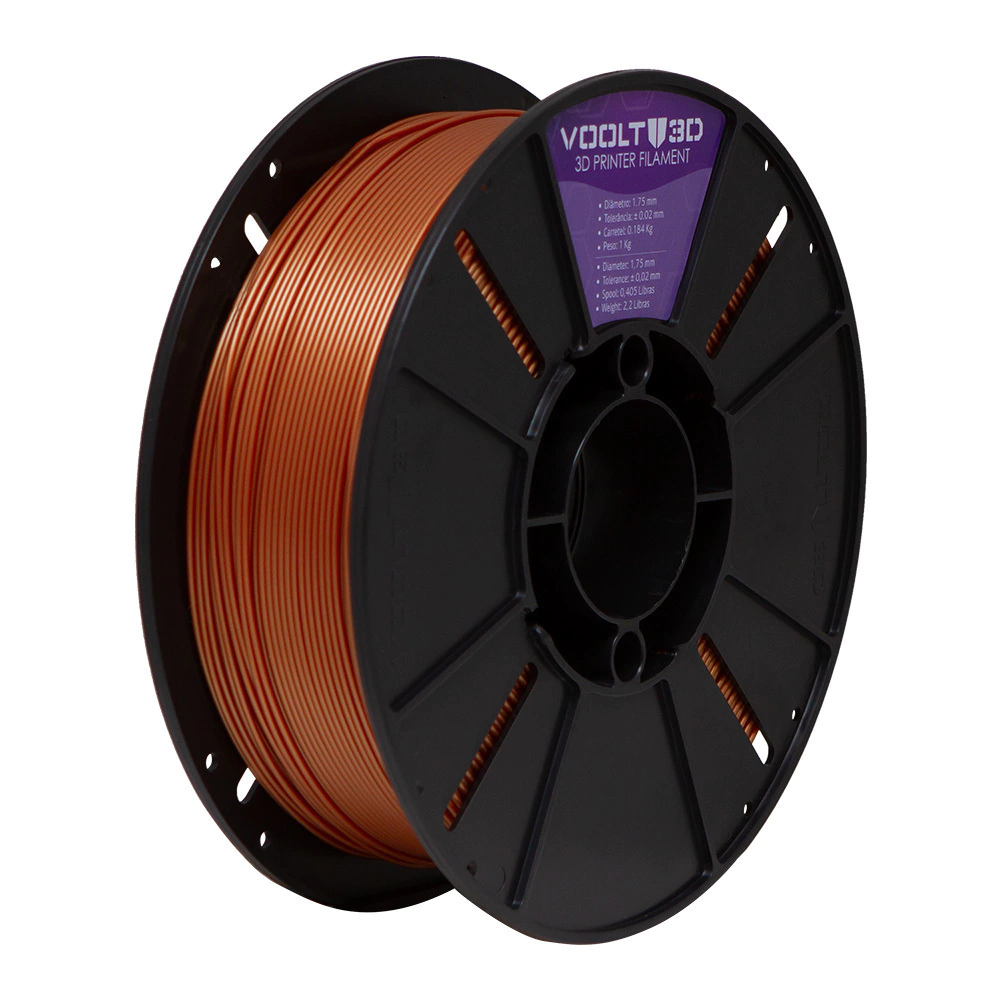 Filamento Voolt3D ABS Cobre Metalizado 1kg para Impressora 3D