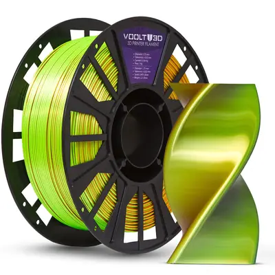 Filamento Voolt3D PLA Tri Color Azul / Laranja / Verde Neon V-Silk High Speed Premium 1kg para Impressora 3D — filamento para impressora 3D