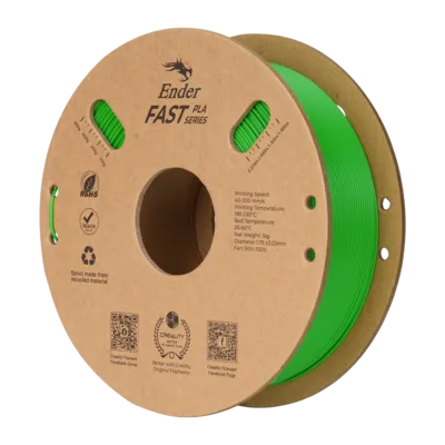 Filamento Ender Fast PLA Creality 1.75mm 1kg - Verde para Impressora 3D 3