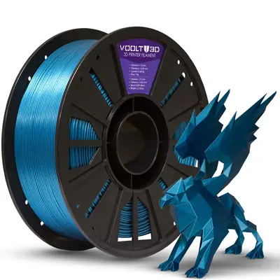 Voolt3D PLA Azul Metalizado V-Silk 1kg para Impressora 3D — filamento para impressora 3D