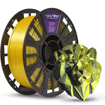 PLA Duo Color Shadow Dourado com Preto V-Silk 1kg para Impressora 3D — filamento para impressora 3D