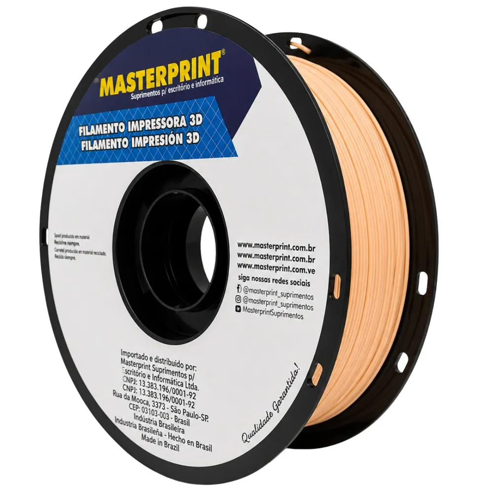 Filamento MasterPrint PLA Fosco Bleached Apricot 1 kg para Impressora 3D 2