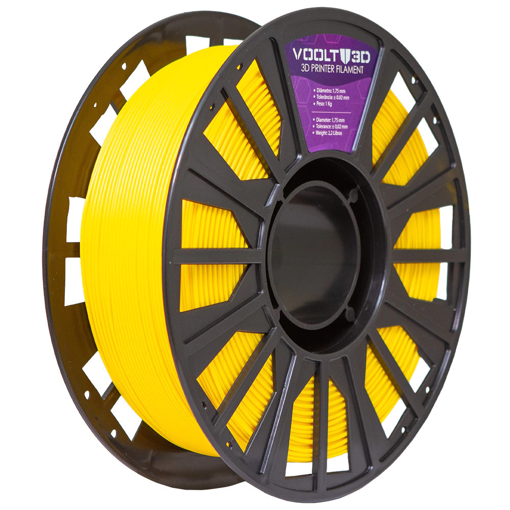 Filamento Voolt3D PLA Lite Amarelo 1kg  para Impressora 3D 4