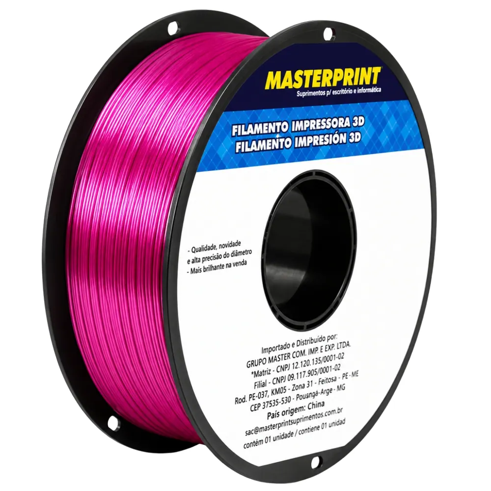 Filamento MasterPrint PLA Silk Fuchsia 1 kg para Impressora 3D 2