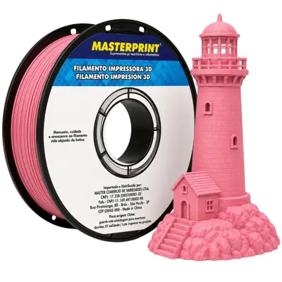 Filamento MasterPrint PLA Fosco Sakura Rosa 1 kg para Impressora 3D 1