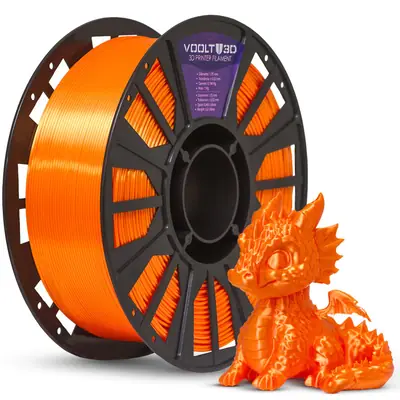 Voolt3D PLA Laranja V-Silk 1kg para Impressora 3D — filamento para impressora 3D