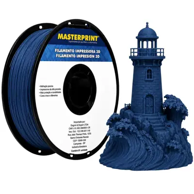 Filamento MasterPrint PLA Fosco Azul 1 kg para Impressora 3D 1