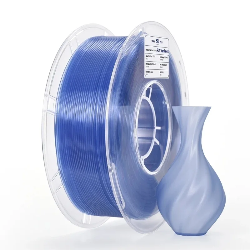 Filamento PLA Translúcido Mist Blue - Azul Névoa BIQU 1,75 mm 1 kg para Impressora 3D