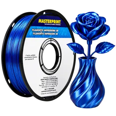 Filamento MasterPrint PLA Silk Tricolor Azul/Preto/Roxo 1 kg para Impressora 3D — filamento para impressora 3D