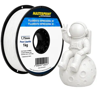 Filamento MasterPrint PLA Fosco Branco 1 kg para Impressora 3D — filamento para impressora 3D