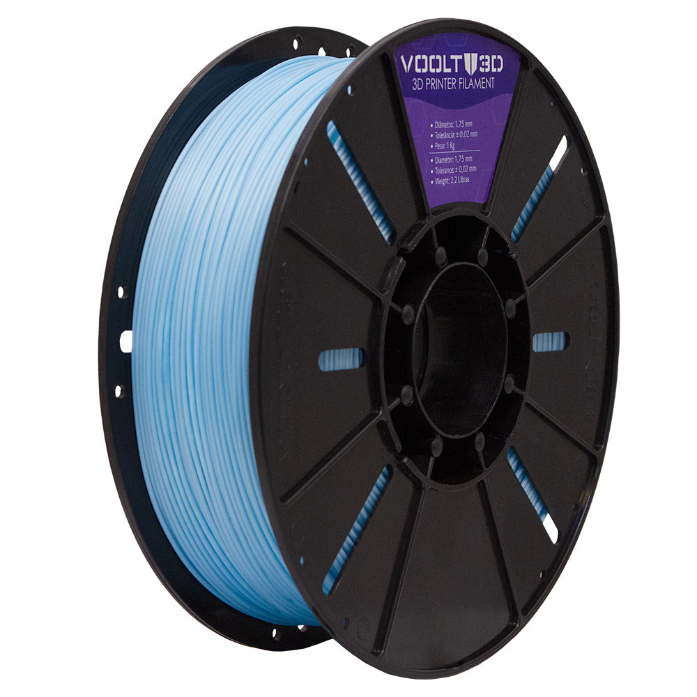 Filamento Voolt3D PLA Azul Macaron Velvet 1kg para Impressora 3D 3