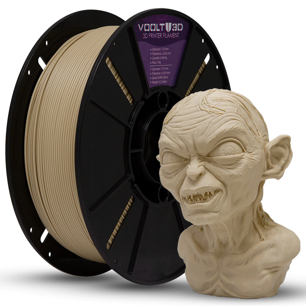 Voolt3D KIT Filamento PLA Velvet Branco + Caucasiano + Cinza + Preto para Impressora 3D 3