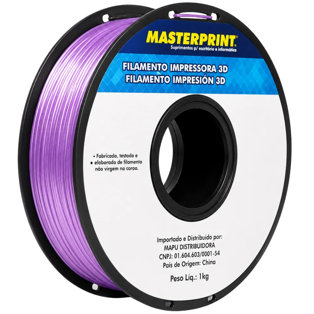 Filamento MasterPrint PLA Silk Lavanda 1 kg para Impressora 3D 2