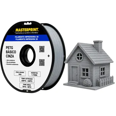 Filamento MasterPrint PETG Cinza 1 kg para Impressora 3D — filamento para impressora 3D
