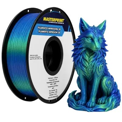 Filamento MasterPrint PLA Fosforescente Natural/Rainbow 1 kg para Impressora 3D — filamento para impressora 3D