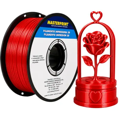 Filamento MasterPrint PLA Silk Vermelho 1 kg para Impressora 3D 1