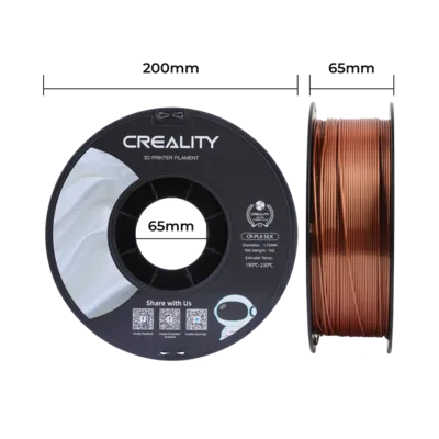 Filamento PLA CR-Silk Creality 1.75mm 1kg - Cobre Avermelhado para Impressora 3D 3