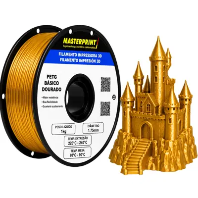 Filamento MasterPrint PETG Dourado 1 kg para Impressora 3D — filamento para impressora 3D