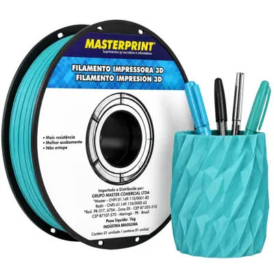 Filamento MasterPrint PLA Fosco Azul Ártico 1 kg para Impressora 3D 1